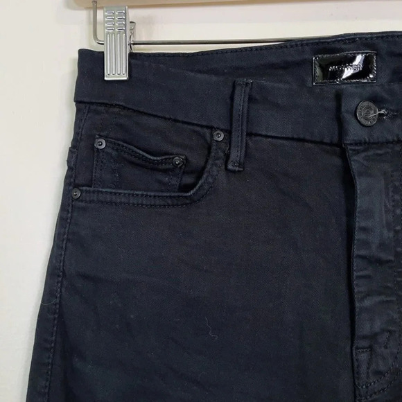 Mother Distressed Knee High Rise Black Looker Jeans - Picture 4 of 14